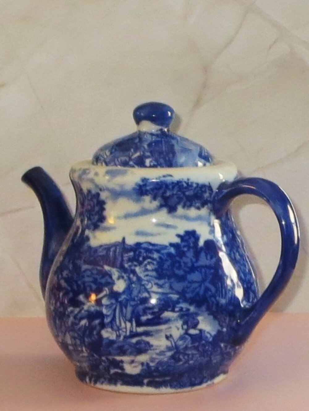 Victoria Ware Ironstone Blue & White Transferware Teapot
